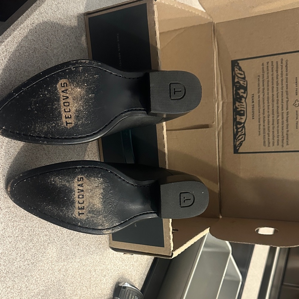 Womens Tecovas Black Leather Sophie Booties - Picture 3 of 11